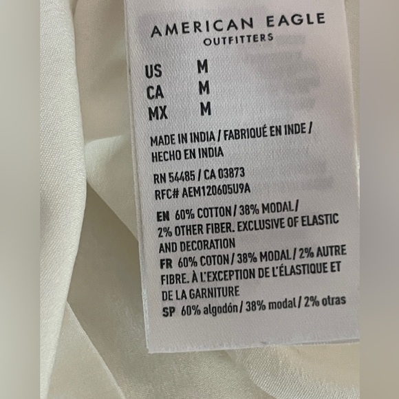 American Eagle Smocked Strapless Maxi Dress Cream Floral M - Picture 9 of 10